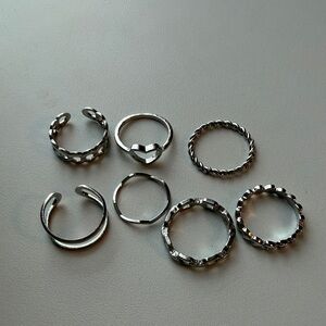 Set of Silver-Tone Rings